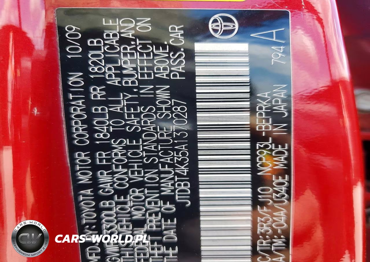 2010 Toyota Yaris Base VIN:JTDBT4K35A1370287 - 12