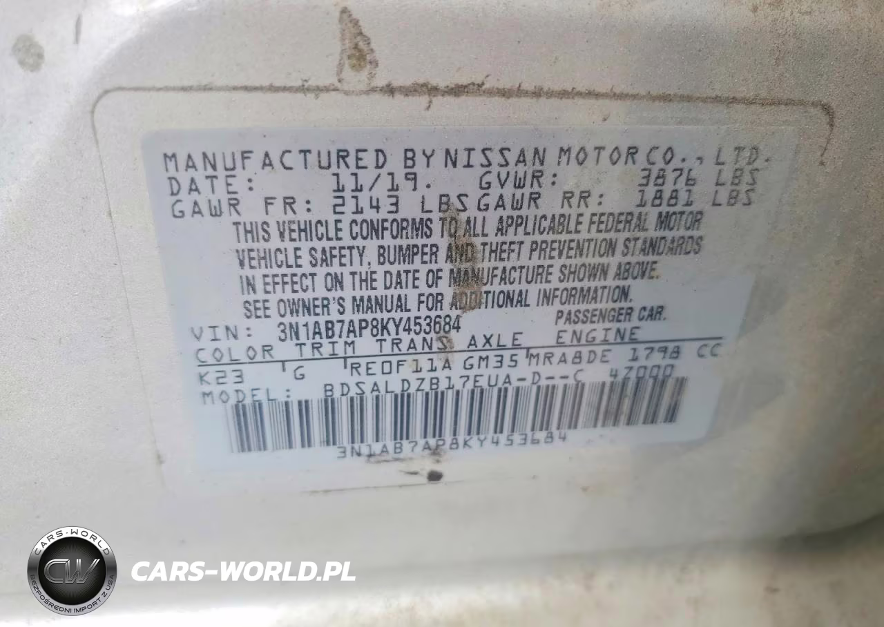 2019 Nissan Sentra Sv VIN:3N1AB7AP8KY453684 - 12