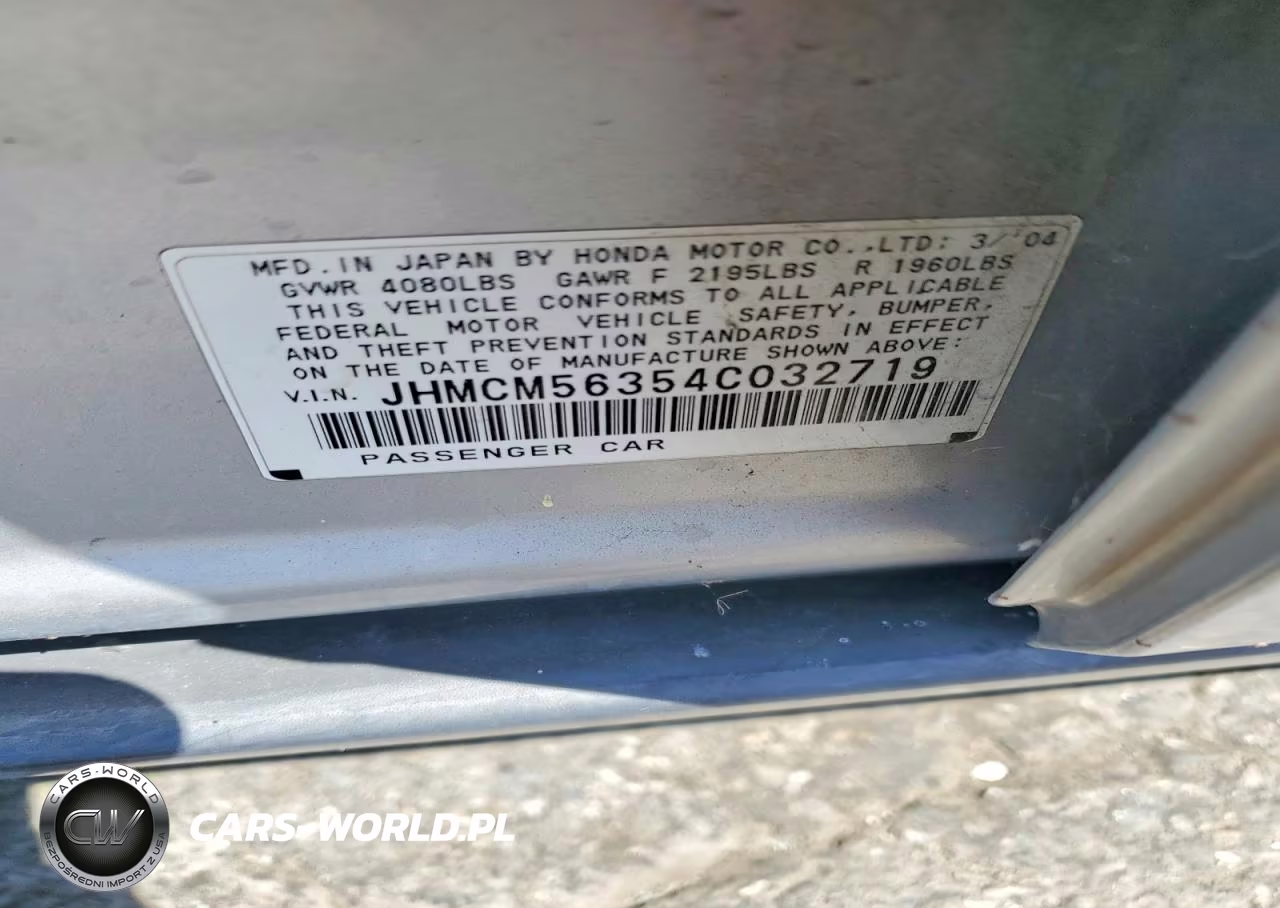 2004 Honda Accord Lx VIN:JHMCM56354C032719 - 12