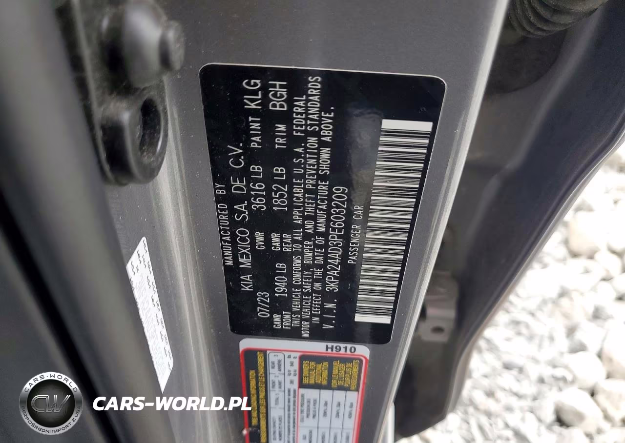2023 Kia Rio S VIN:3KPA24AD3PE603209 - 12