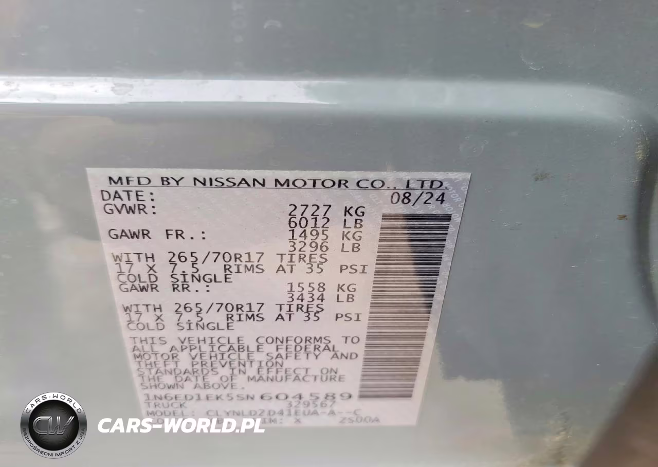 2025 Nissan Frontier VIN:1N6ED1EK5SN604589 - 12