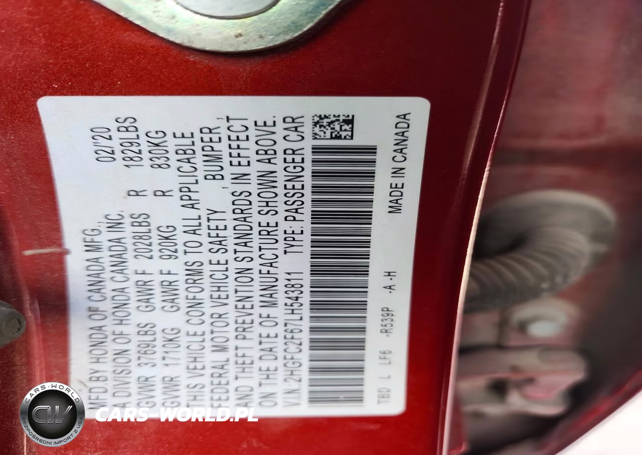 2020 Honda Civic Lx VIN:2HGFC2F67LH543811 - 12