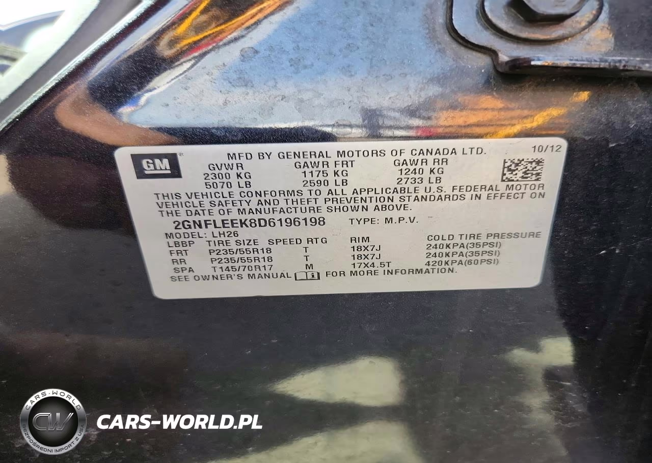 2013 Chevrolet Equinox Lt VIN:2GNFLEEK8D6196198 - 13
