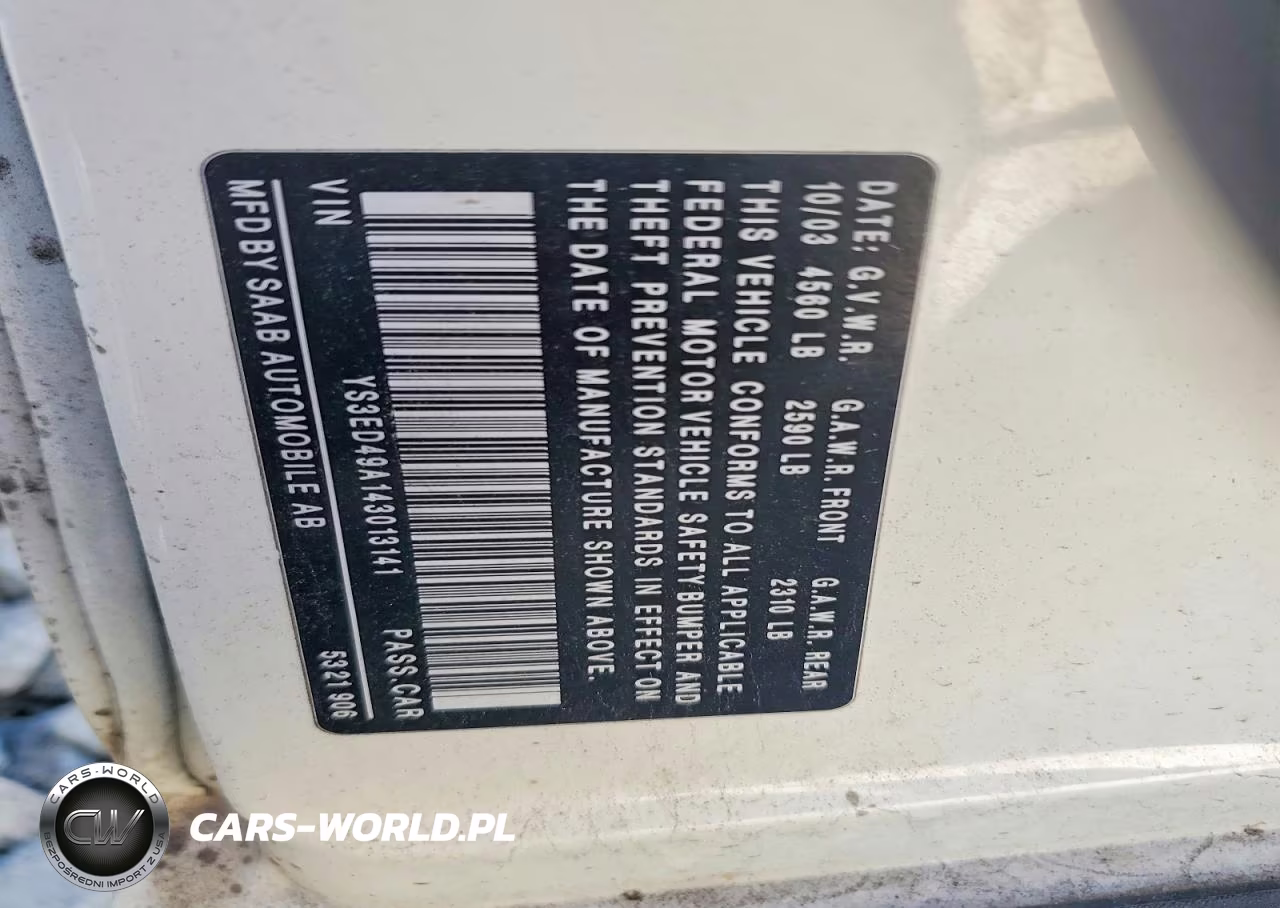 2004 Saab 9-5 Arc VIN:YS3ED49A143013141 - 13