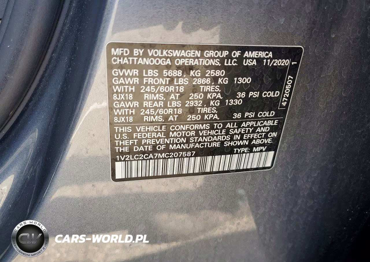2021 Volkswagen Atlas Cross Sport Se VIN:1V2LC2CA7MC207587 - 13