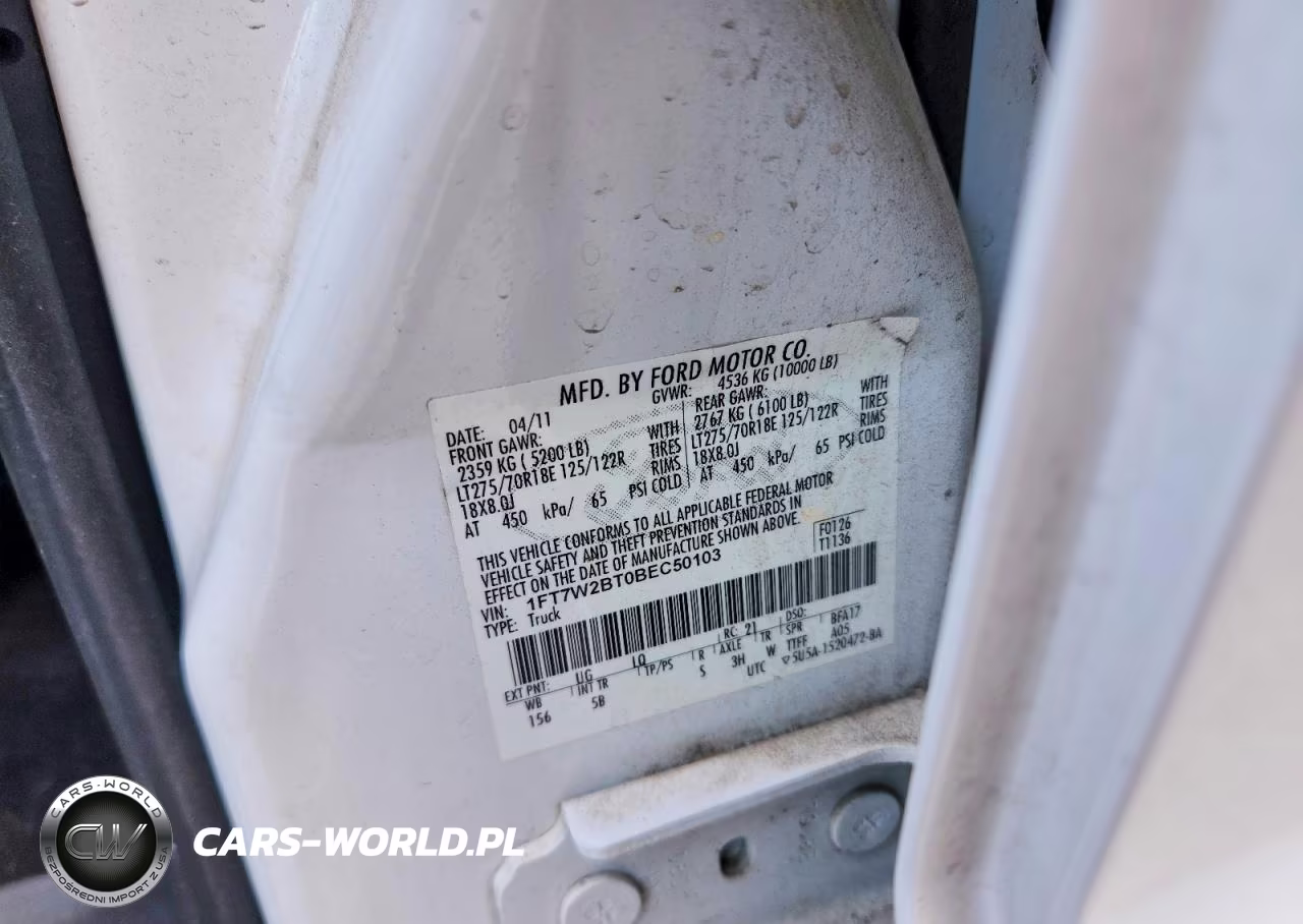 2011 Ford F250 Super Duty VIN:1FT7W2BT0BEC50103 - 12