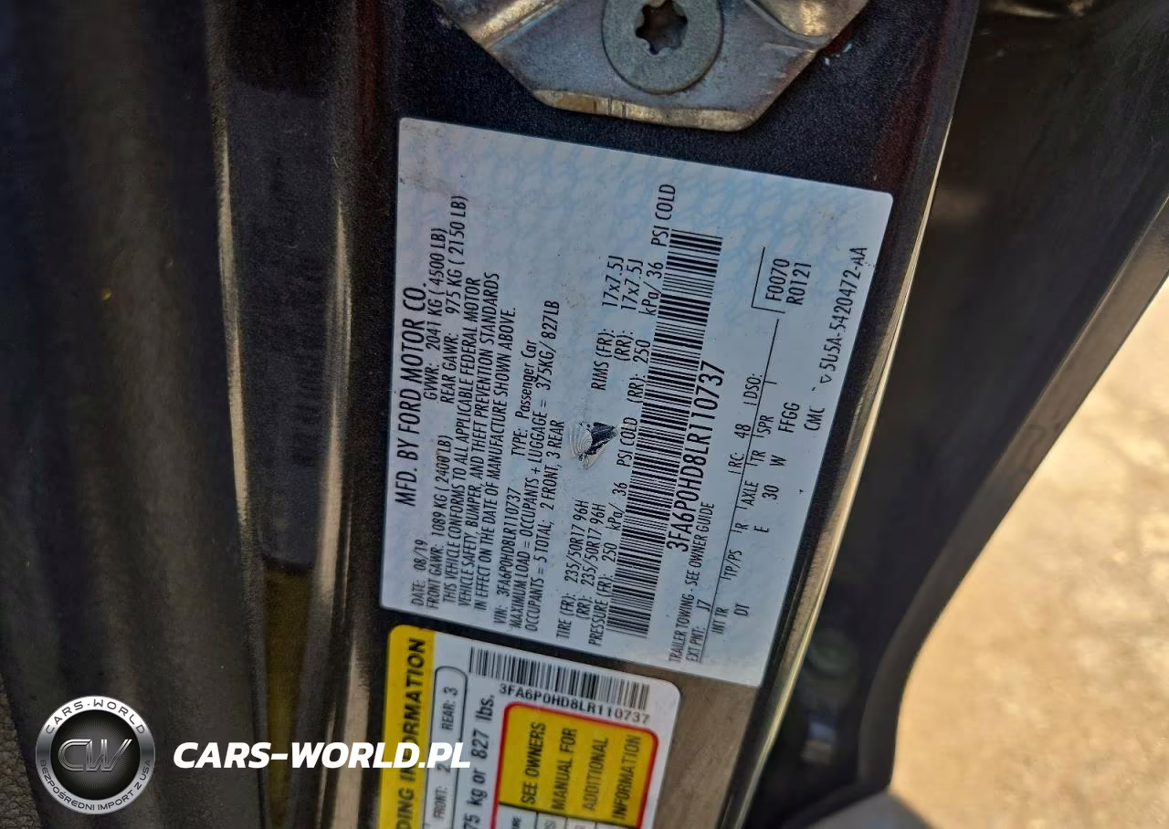2020 Ford Fusion Se VIN:3FA6P0HD8LR110737 - 12