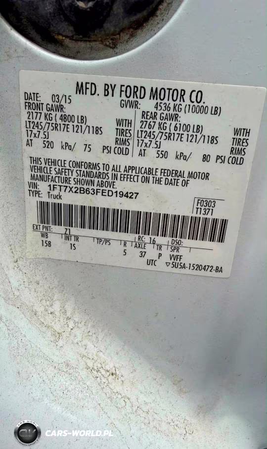 2015 Ford F250 Super Duty VIN:1FT7X2B63FED19427 - 10