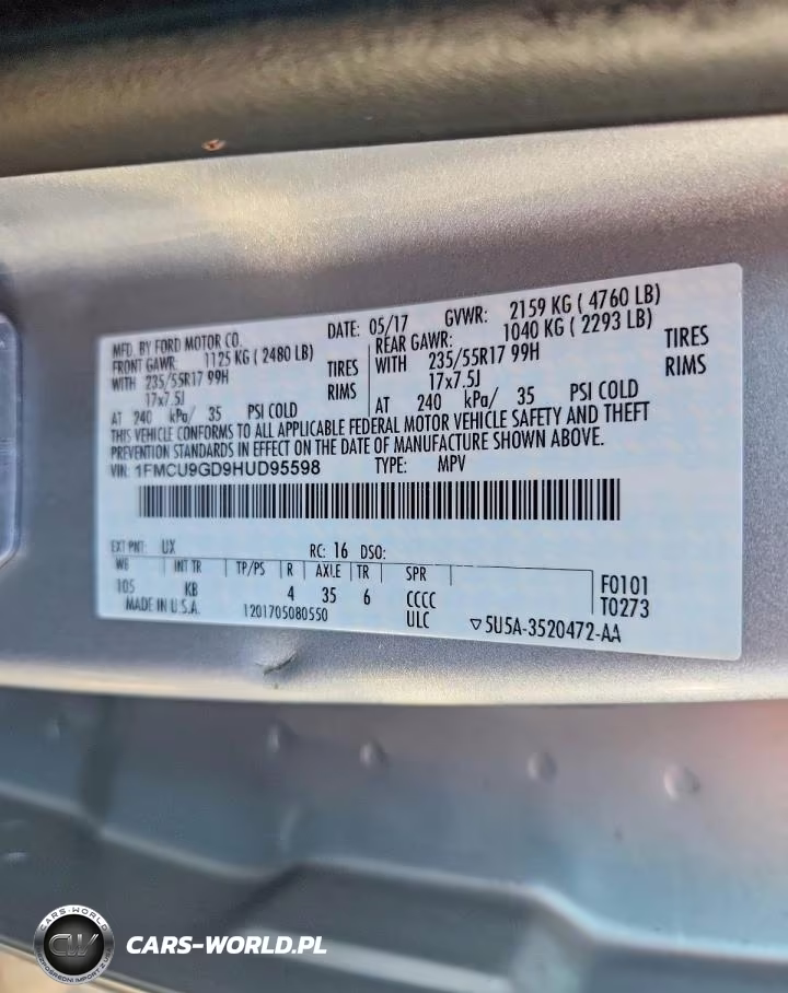 2017 Ford Escape Se VIN:1FMCU9GD9HUD95598 - 12