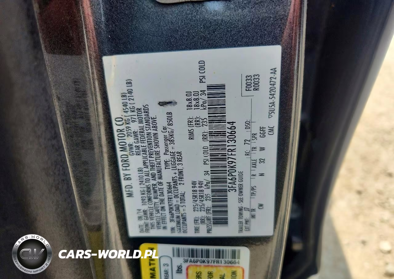 2015 Ford Fusion Titanium VIN:3FA6P0K97FR130664 - 12