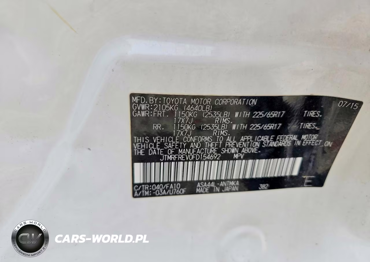 2015 Toyota Rav4 Xle VIN:JTMRFREV0FD154692 - 13