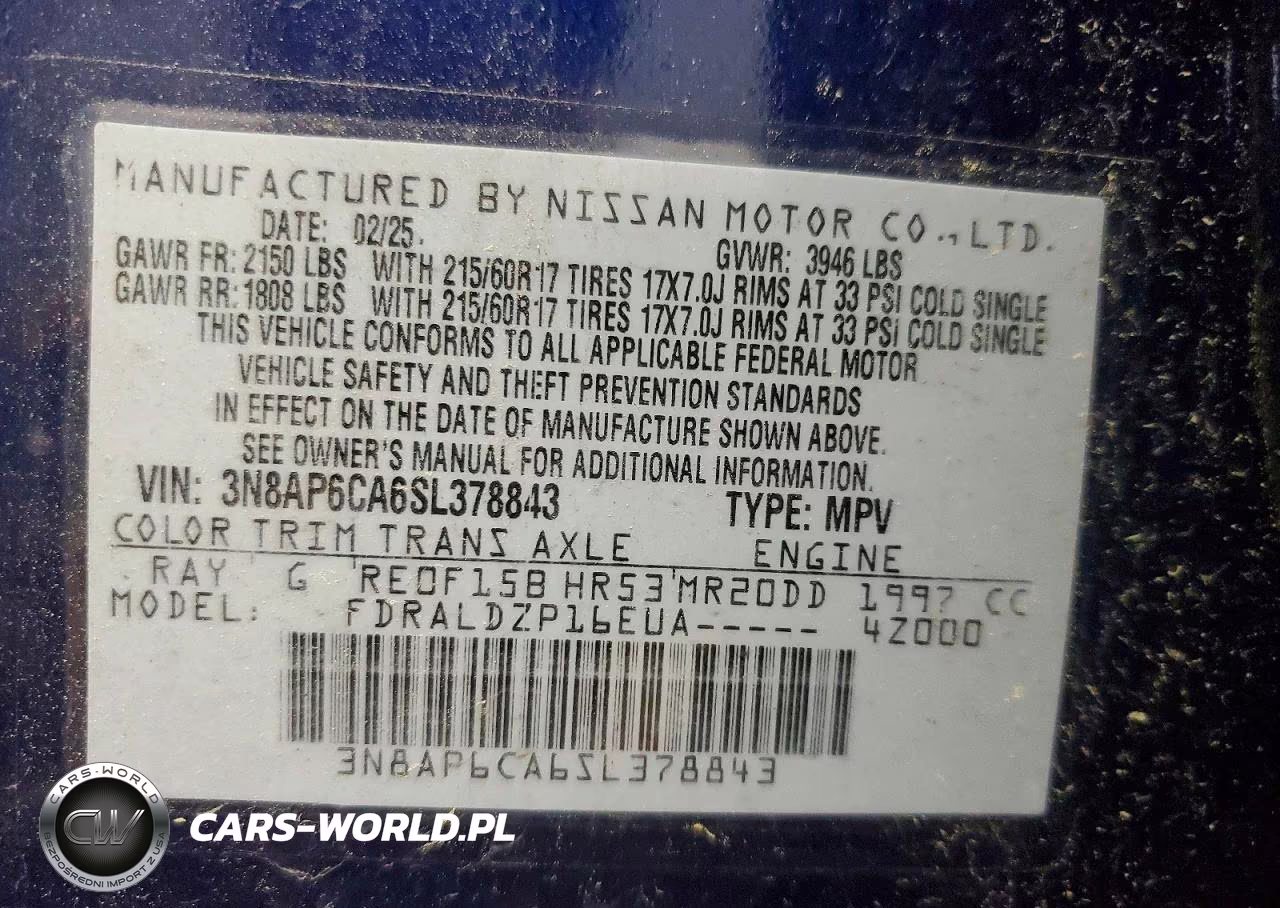 2025 Nissan Kicks Sv VIN:3N8AP6CA6SL378843 - 12