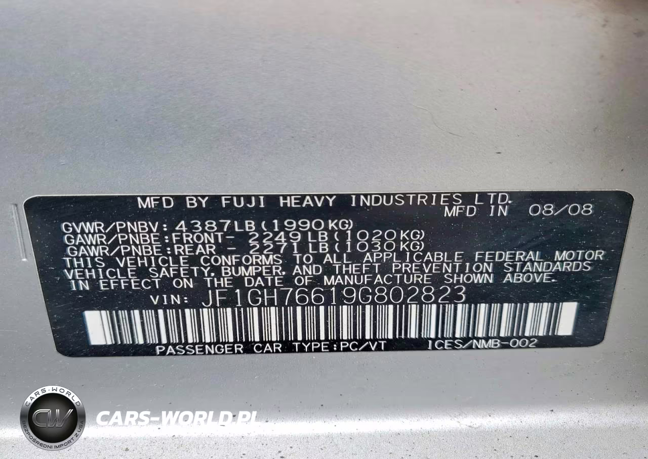 2009 Subaru Impreza Wrx VIN:JF1GH76619G802823 - 13