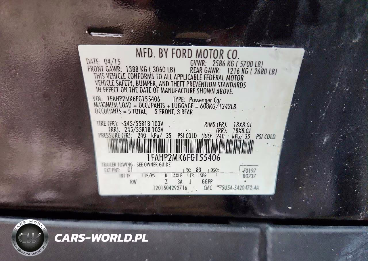 2015 Ford Taurus Police Interceptor VIN:1FAHP2MK6FG155406 - 12