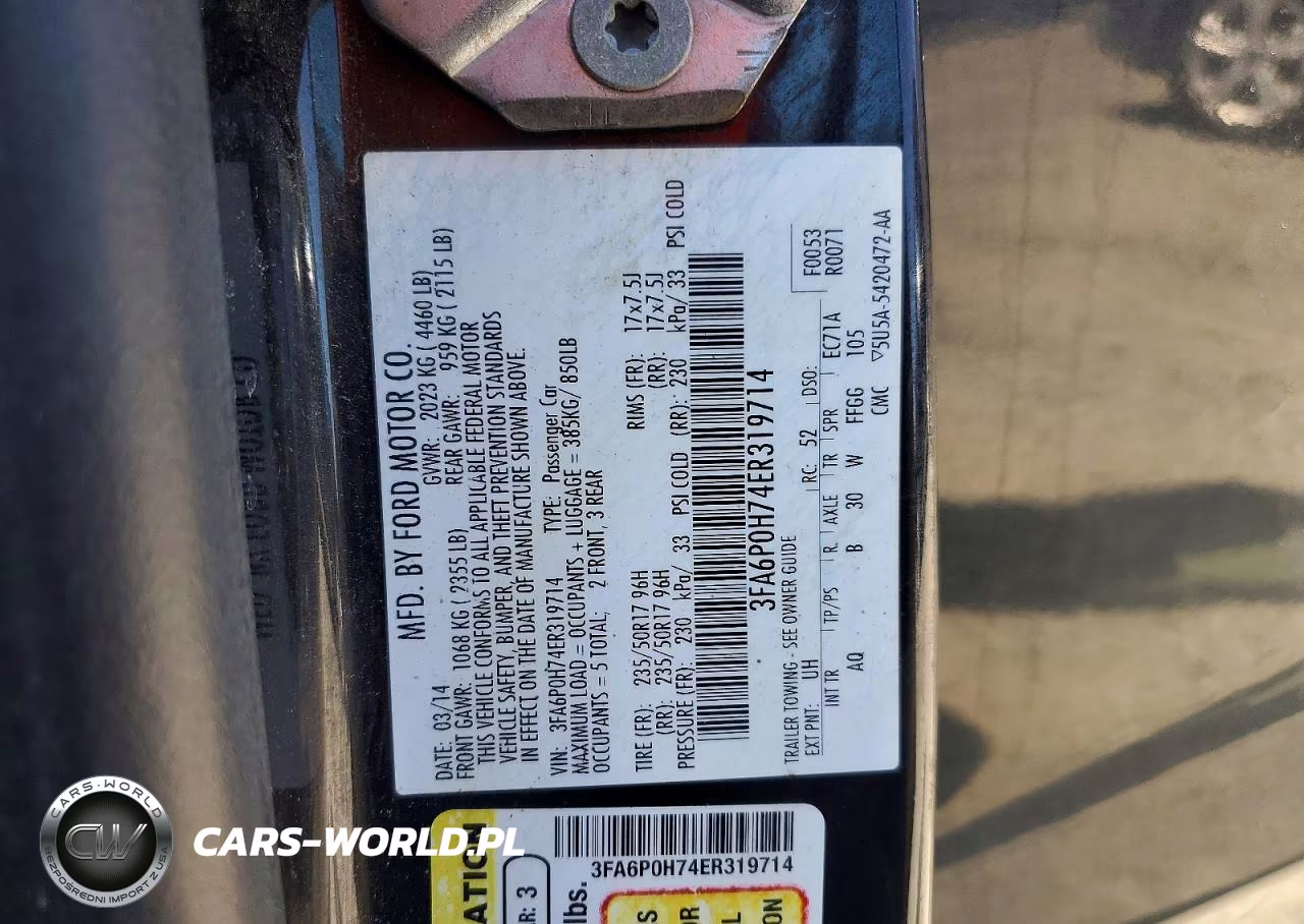 2014 Ford Fusion Se VIN:3FA6P0H74ER319714 - 12