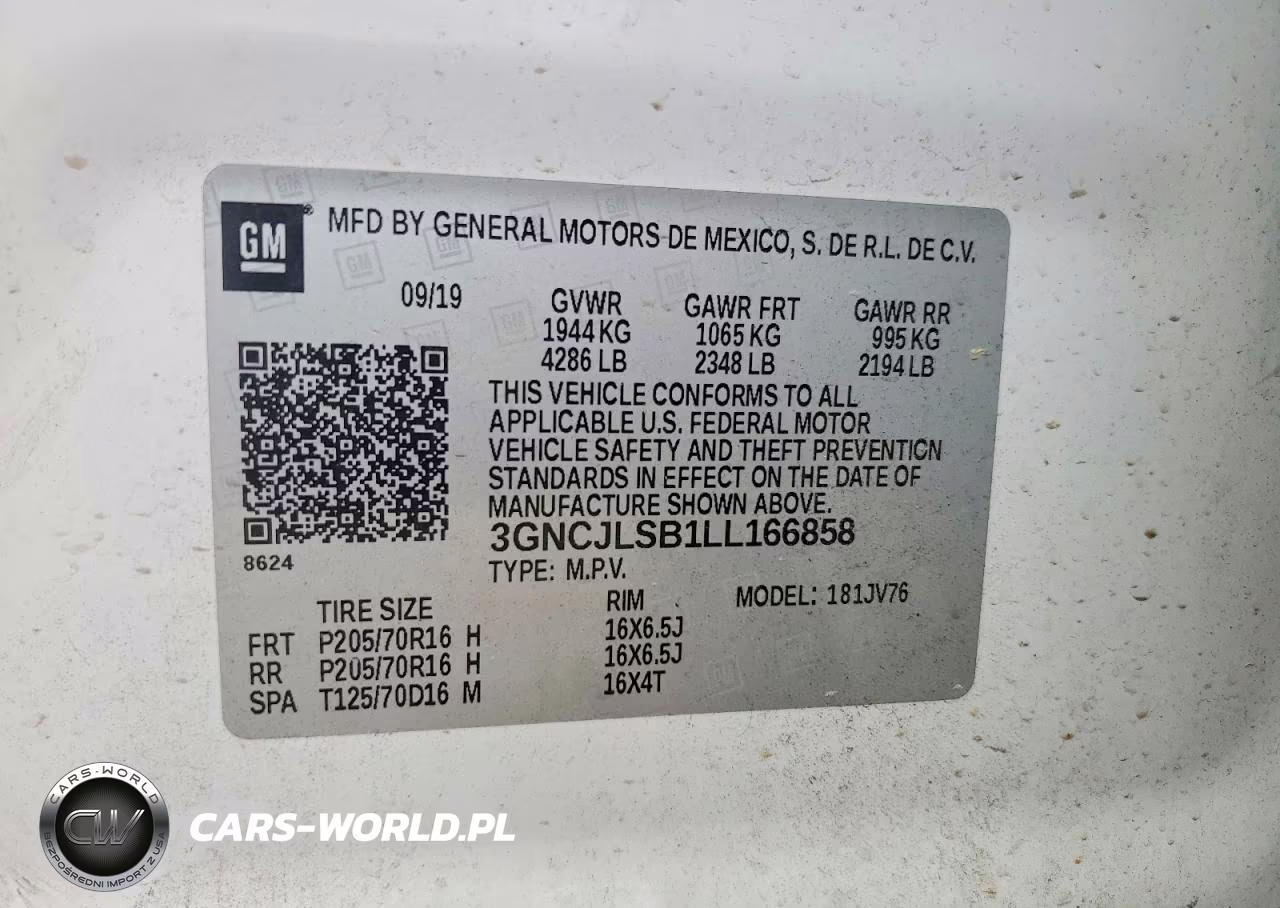 2020 Chevrolet Trax 1Lt VIN:3GNCJLSB1LL166858 - 13