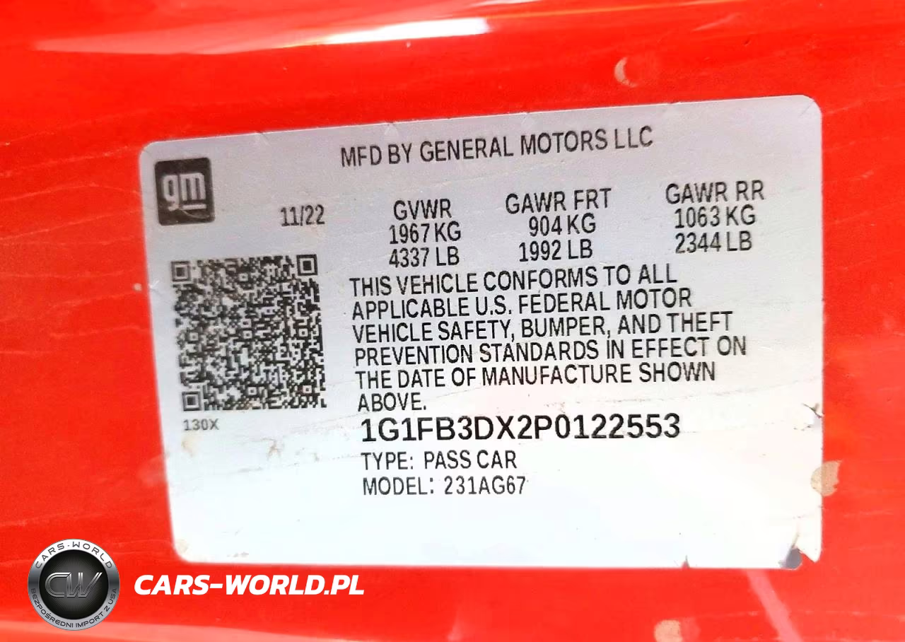 2023 Chevrolet Camaro Ls VIN:1G1FB3DX2P0122553 - 13