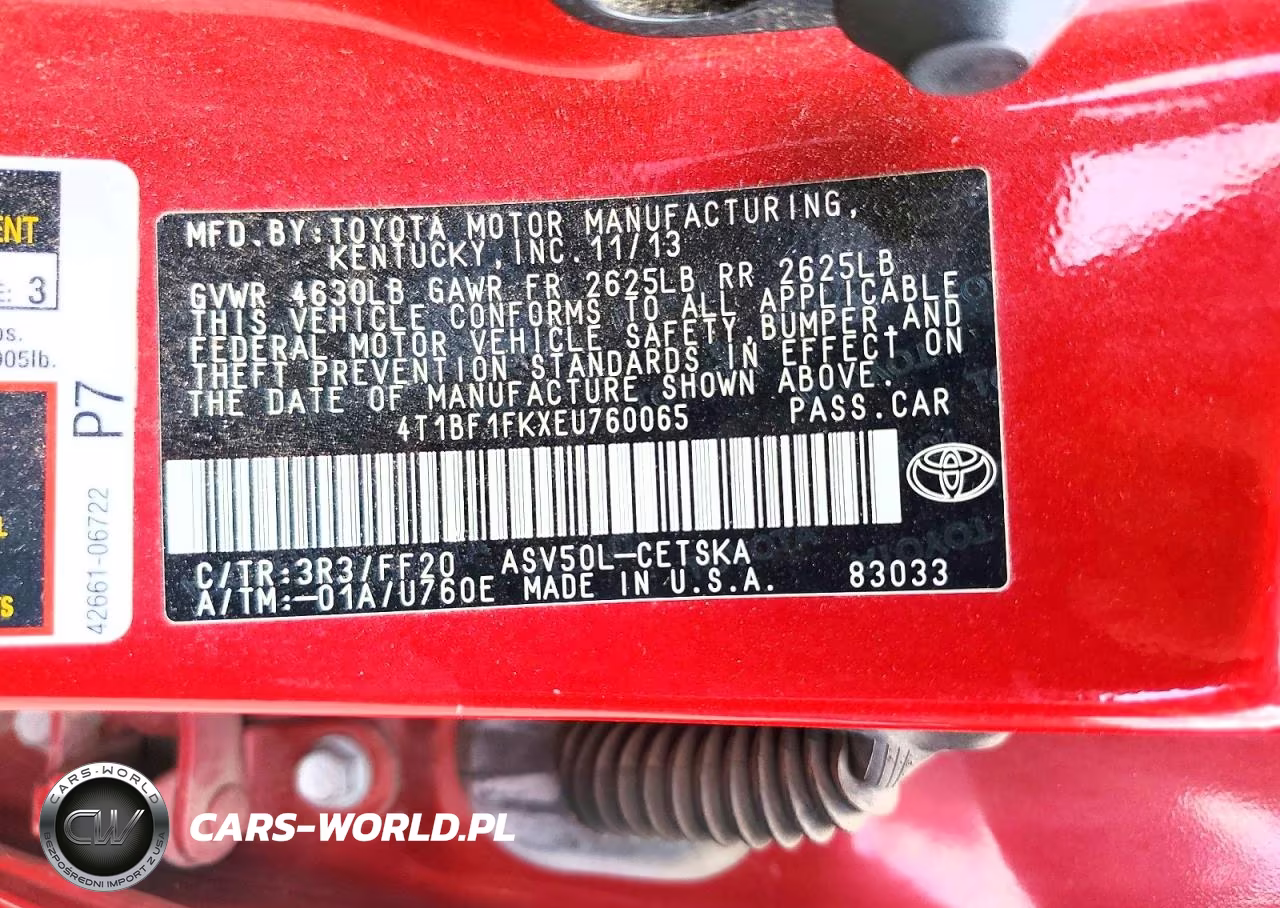 2014 Toyota Camry Se VIN:4T1BF1FKXEU760065 - 13