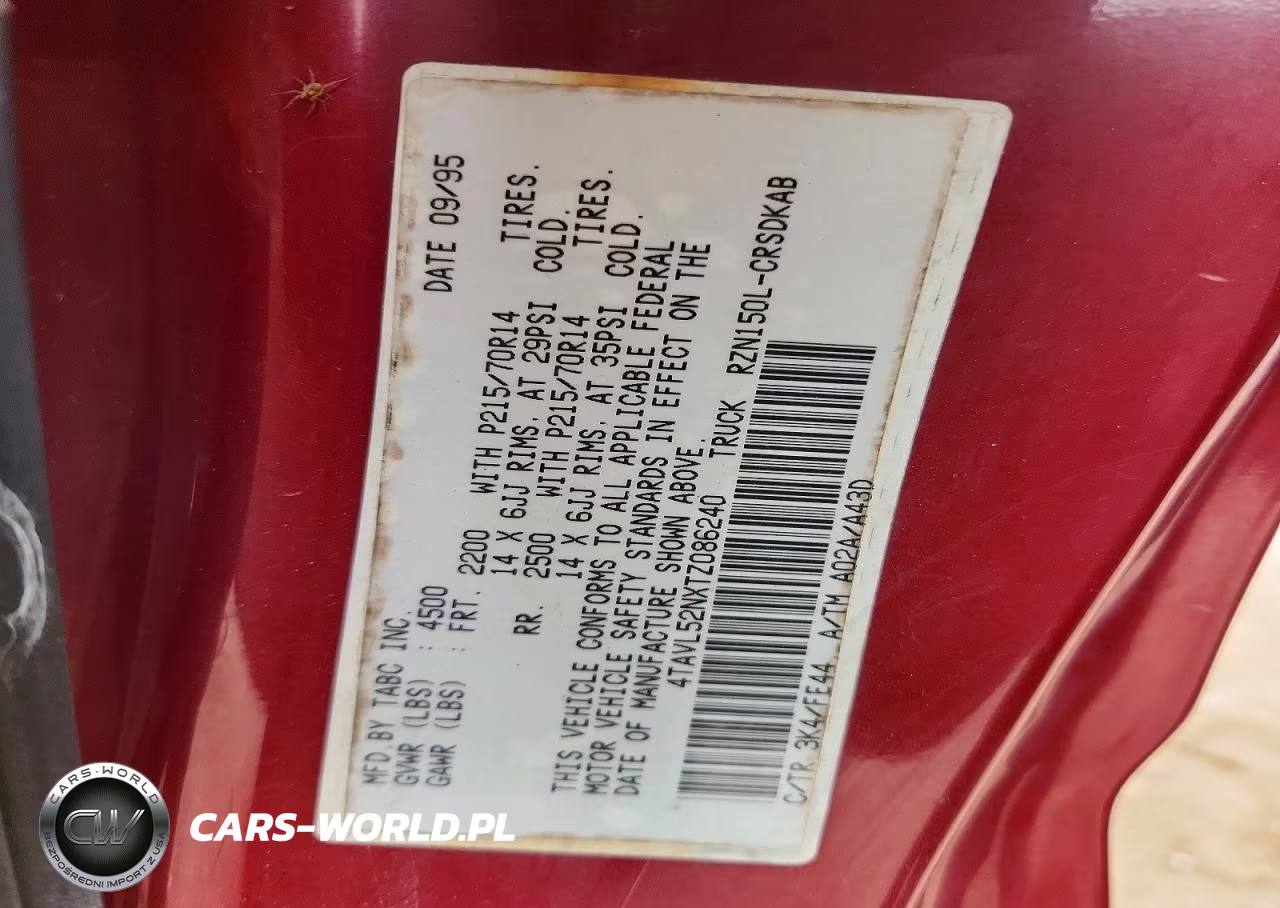 1996 Toyota Tacoma Xtracab VIN:4TAVL52NXTZ086240 - 12