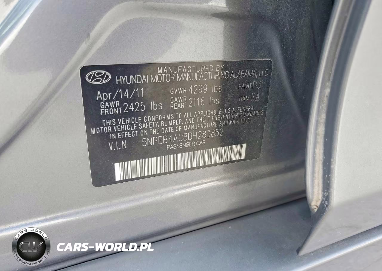 2011 Hyundai Sonata Gls VIN:5NPEB4AC8BH283852 - 13
