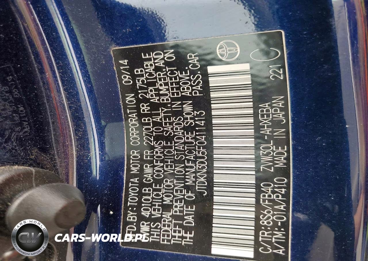 2015 Toyota Prius Three VIN:JTDKN3DU5F0411413 - 13