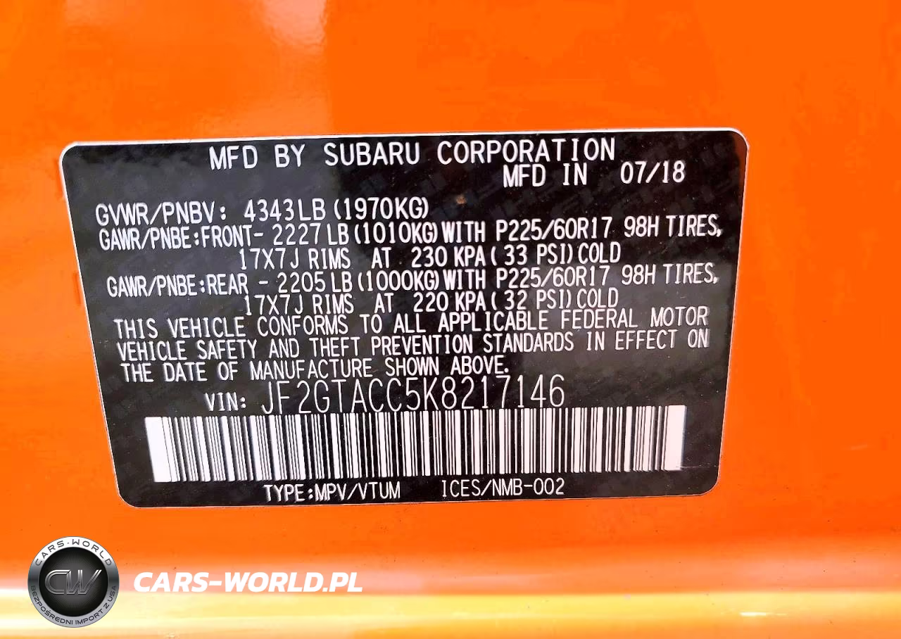 2019 Subaru Crosstrek Premium VIN:JF2GTACC5K8217146 - 14