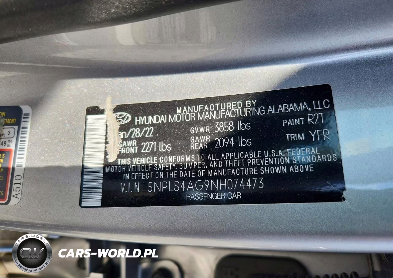 2022 Hyundai Elantra Sel VIN:5NPLS4AG9NH074473 - 13