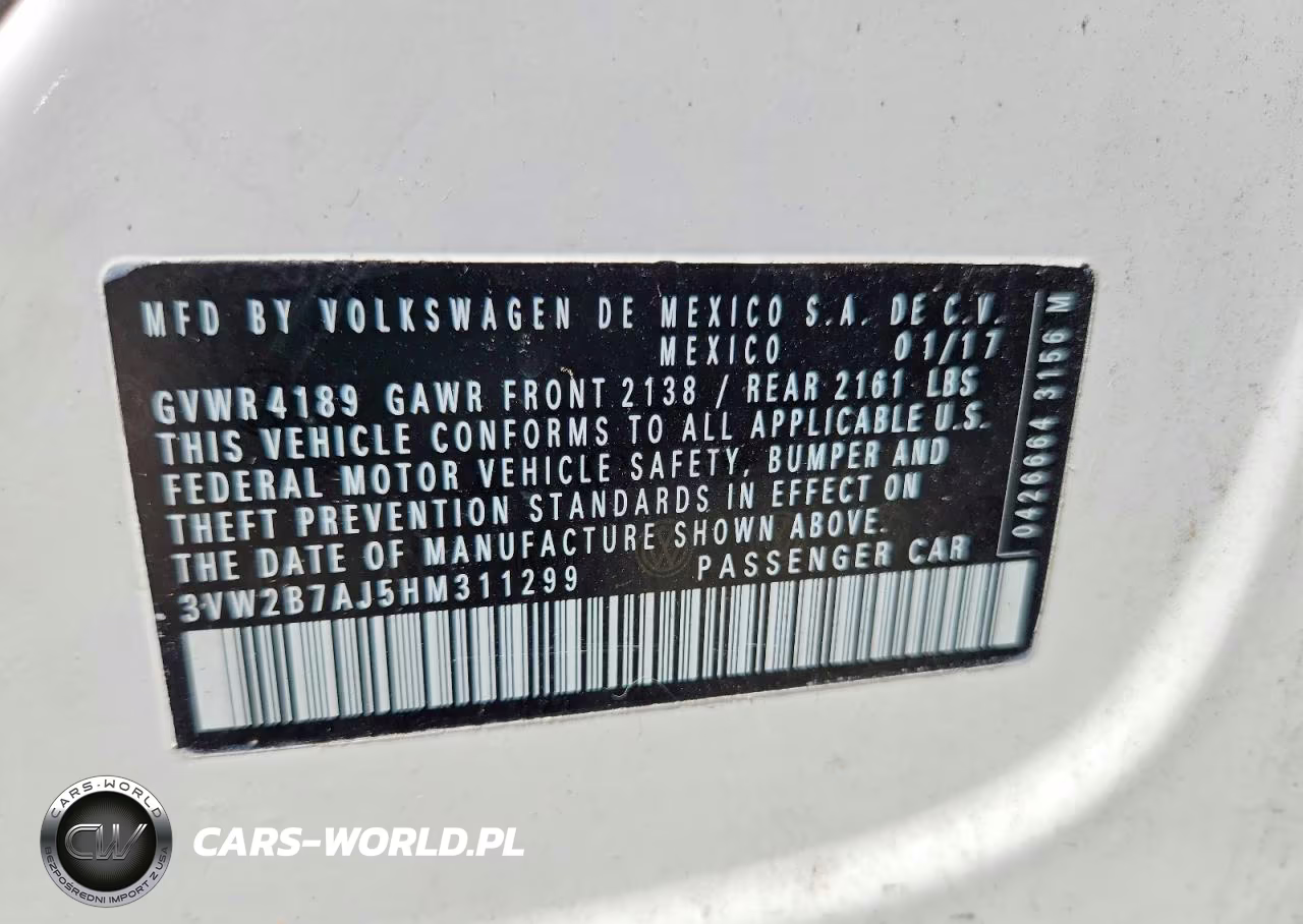 2017 Volkswagen Jetta S VIN:3VW2B7AJ5HM311299 - 12