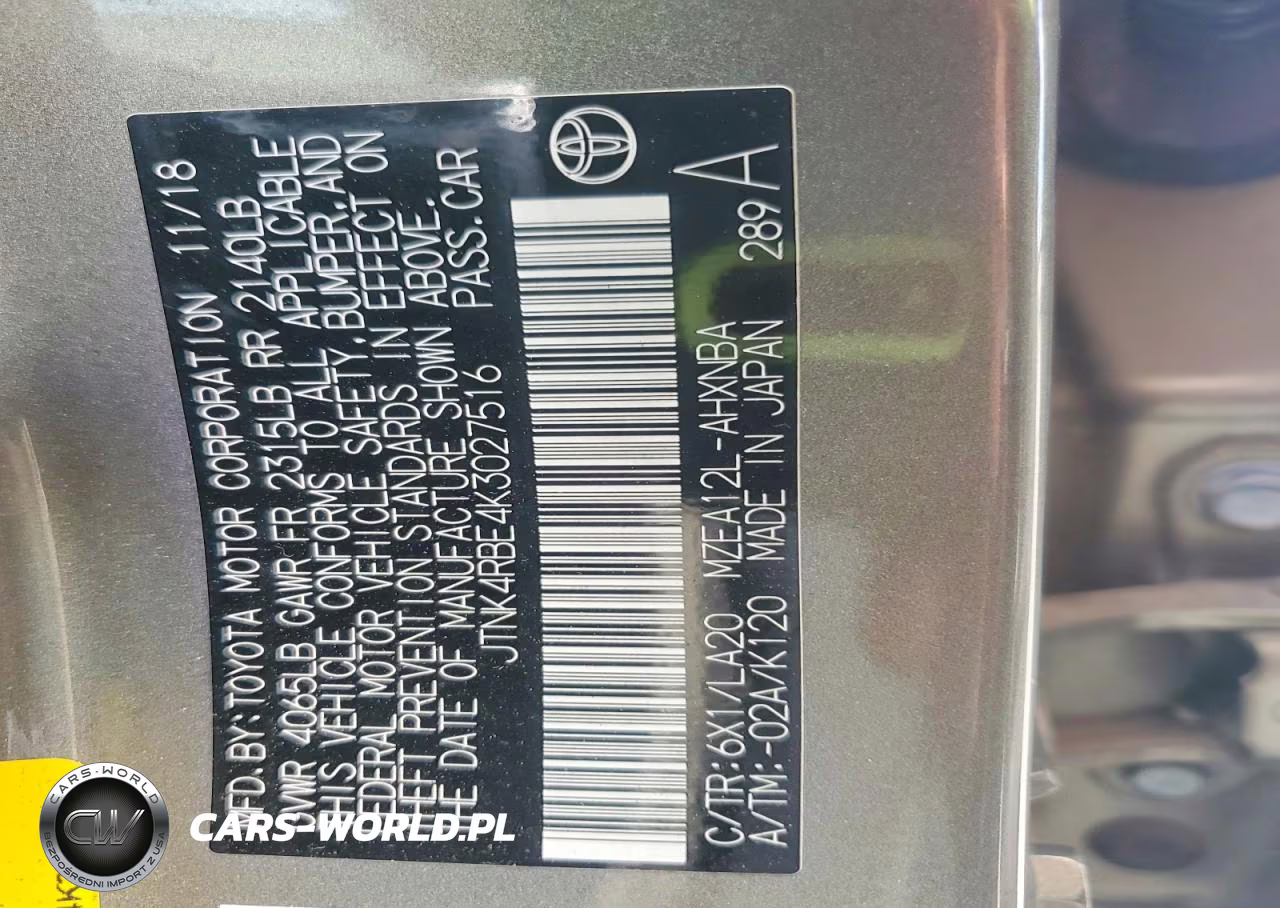 2019 Toyota Corolla Hatchback Xse VIN:JTNK4RBE4K3027516 - 12