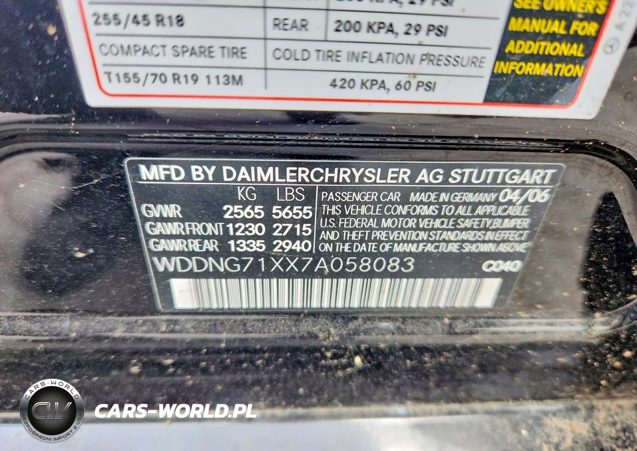 2007 Mercedes-Benz S 550 VIN:WDDNG71XX7A058083 - 12