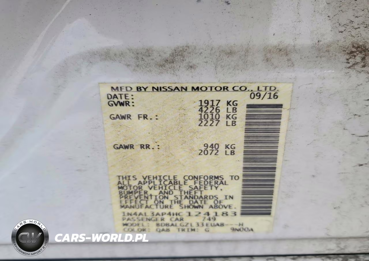 2017 Nissan Altima 2.5 S VIN:1N4AL3AP4HC124183 - 12