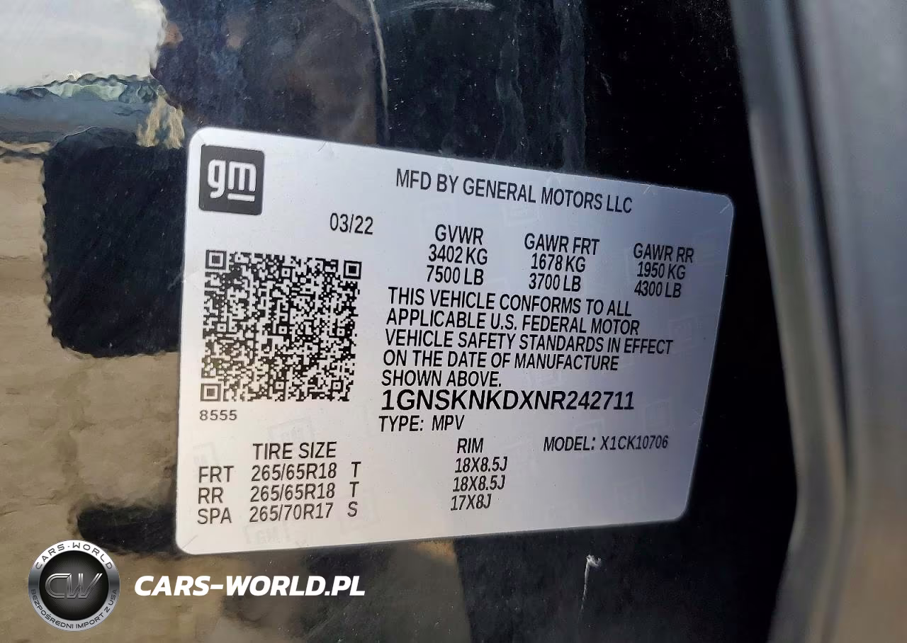 2022 Chevrolet Tahoe K1500 Lt VIN:1GNSKNKDXNR242711 - 13
