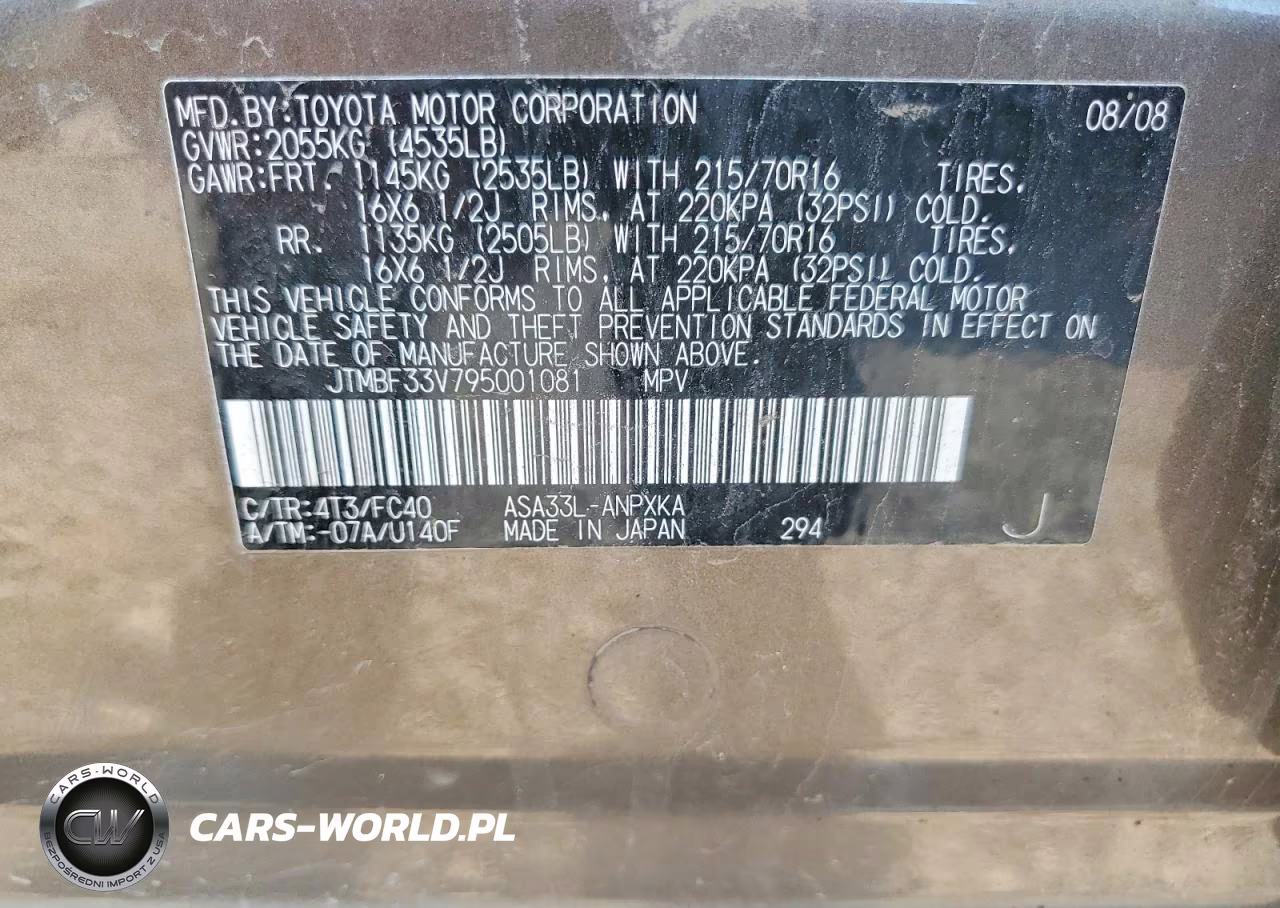 2009 Toyota Rav4 Base VIN:JTMBF33V795001081 - 13