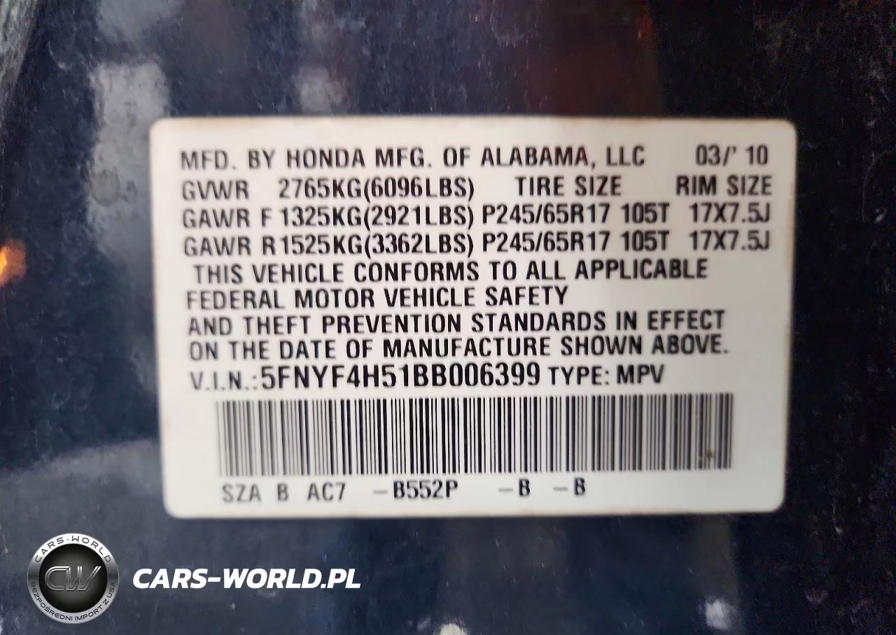 2011 Honda Pilot Exl VIN:5FNYF4H51BB006399 - 13