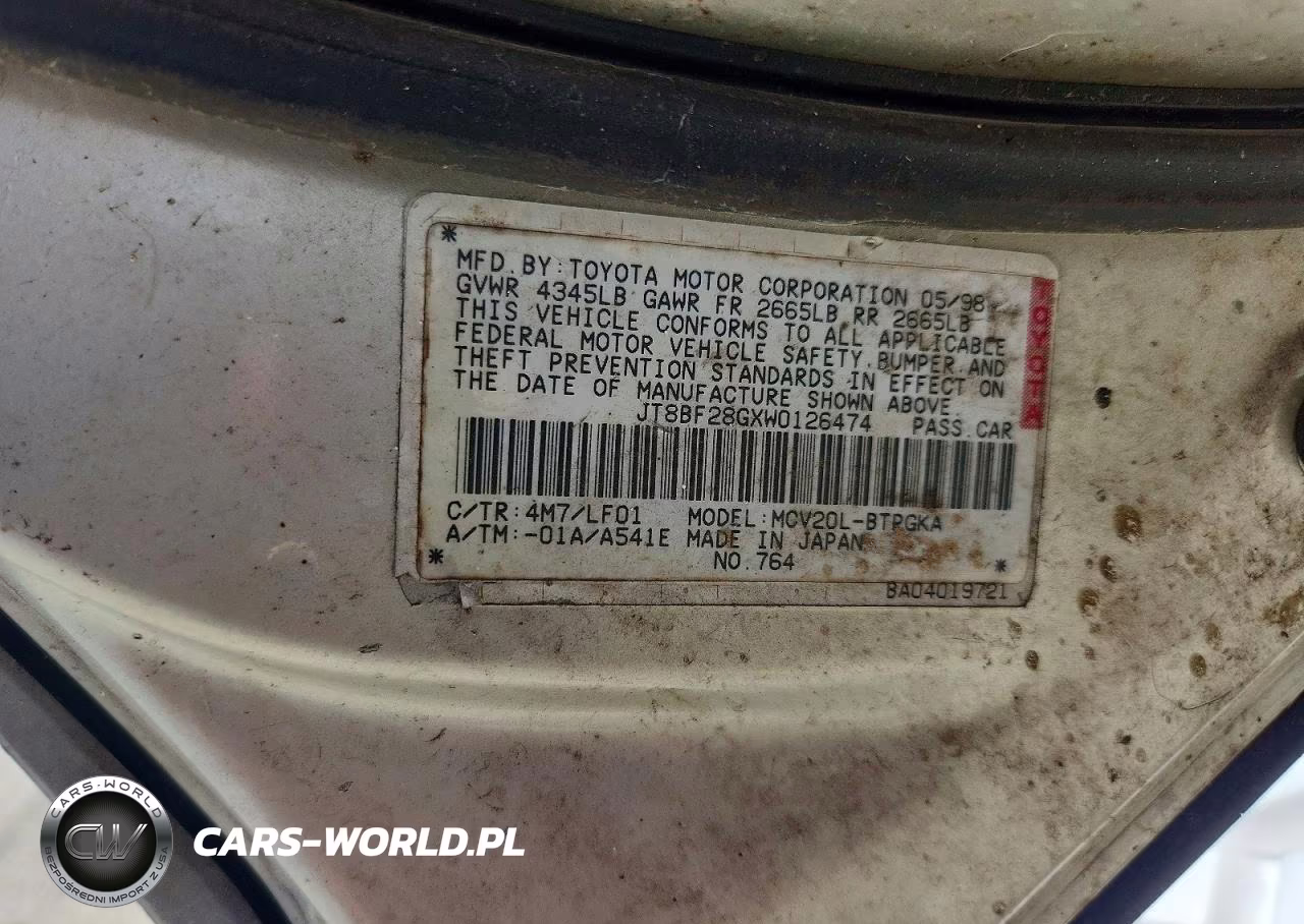 1998 Lexus Es 300 VIN:JT8BF28GXW0126474 - 12