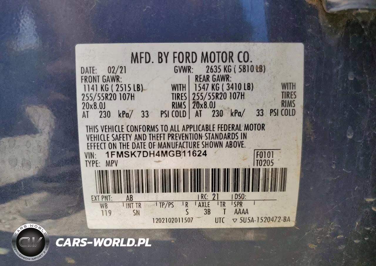 2021 Ford Explorer Xlt VIN:1FMSK7DH4MGB11624 - 14