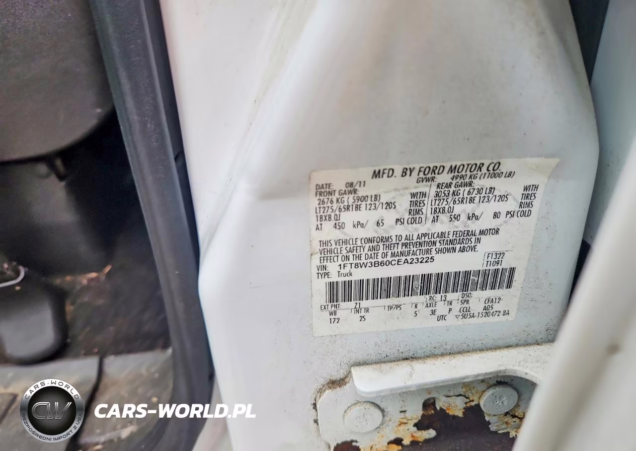 2012 Ford F350 Super Duty VIN:1FT8W3B60CEA23225 - 12