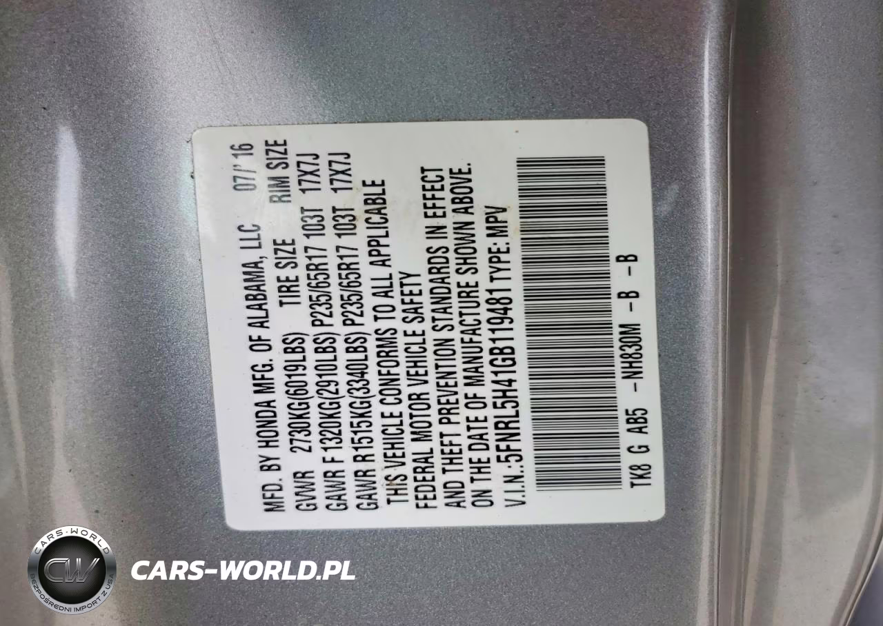2016 Honda Odyssey Ex VIN:5FNRL5H41GB119481 - 13