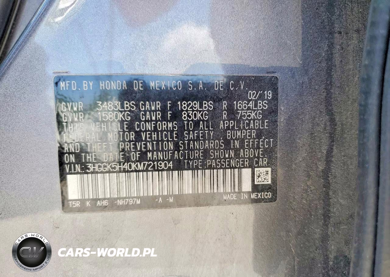 2019 Honda Fit Lx VIN:3HGGK5H40KM721904 - 12