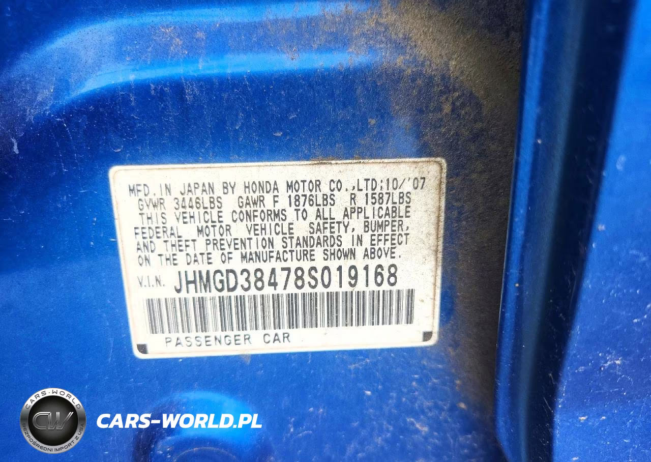 2008 Honda Fit VIN:JHMGD38478S019168 - 12