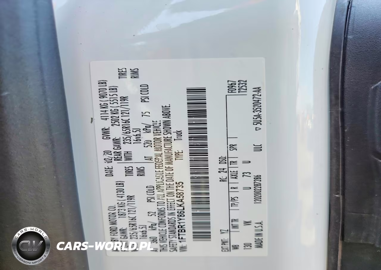 2020 Ford Transit T-250 VIN:1FTBR1Y86LKA58735 - 13