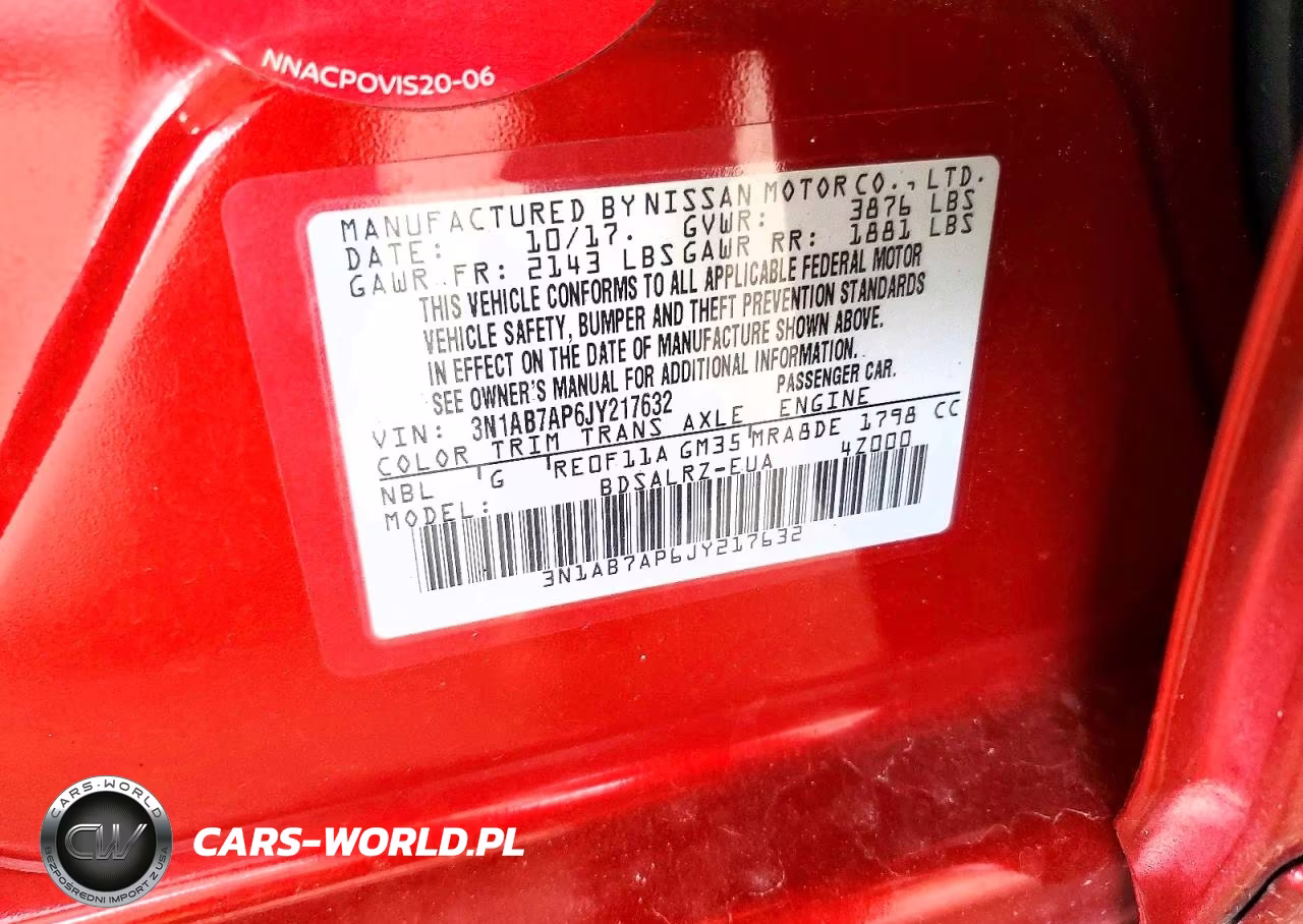 2018 Nissan Sentra Sr VIN:3N1AB7AP6JY217632 - 12