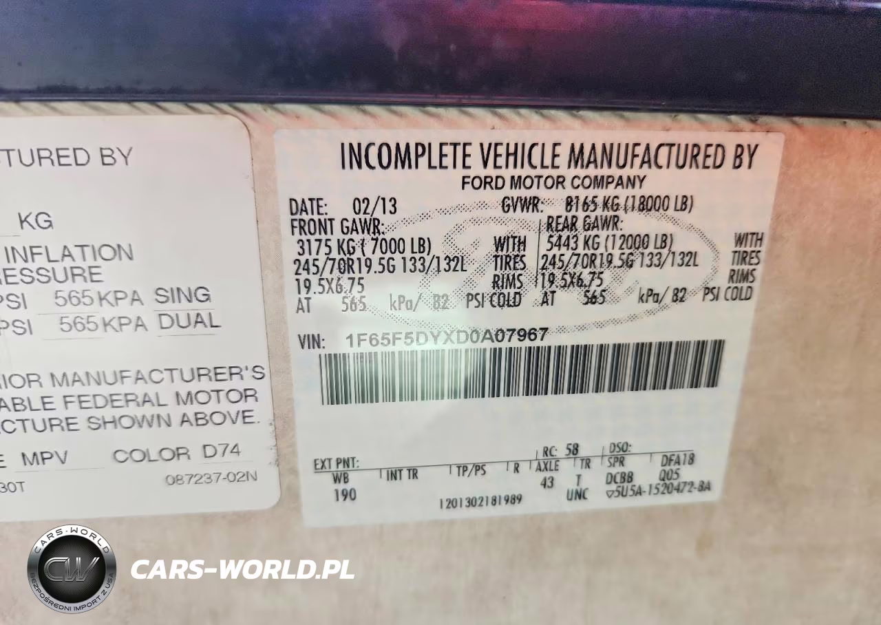 2013 Ford F53 VIN:1F65F5DYXD0A07967 - 10