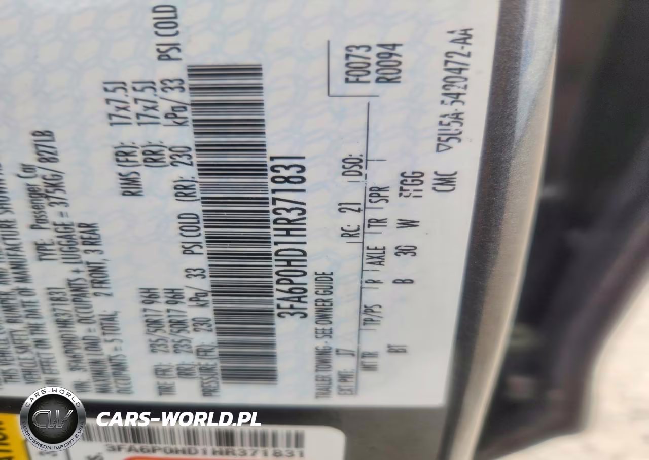 2017 Ford Fusion Se VIN:3FA6P0HD1HR371831 - 12