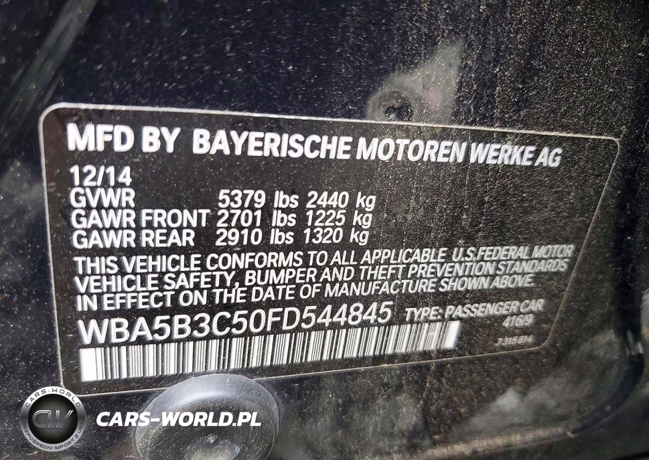 2015 BMW 535 Xi VIN:WBA5B3C50FD544845 - 12