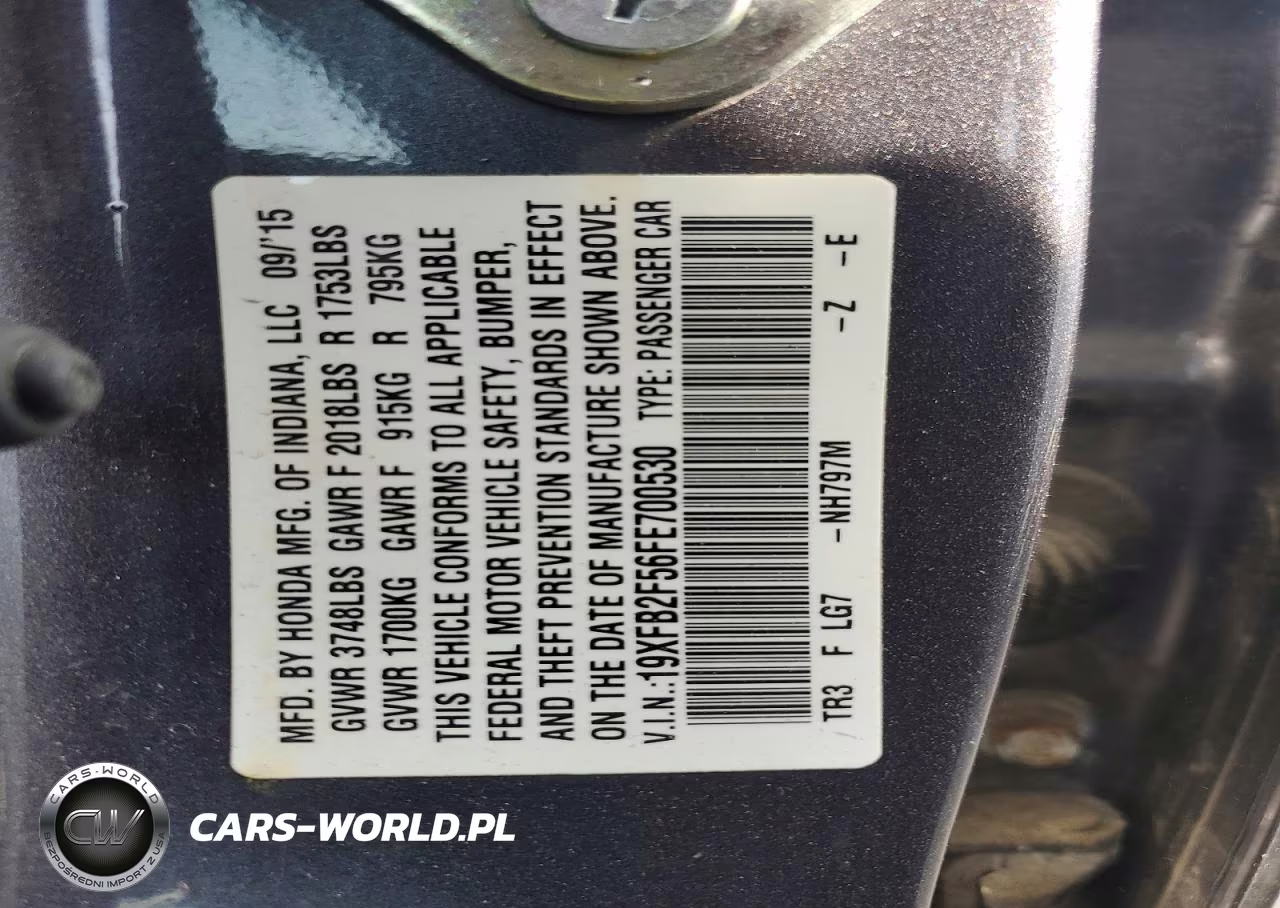2015 Honda Civic Lx VIN:19XFB2F56FE700530 - 13