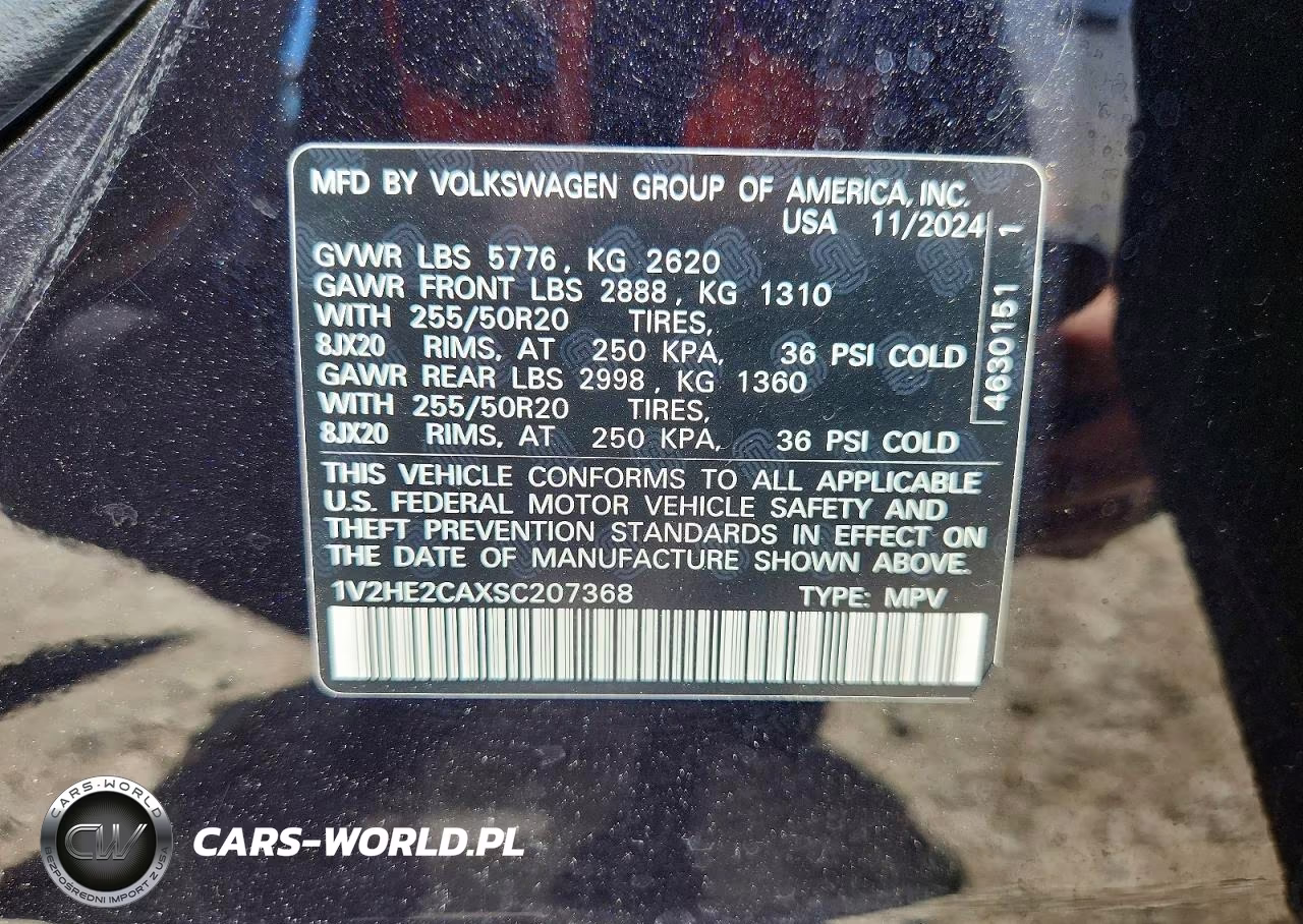 2025 Volkswagen Atlas Cross Sport Se VIN:1V2HE2CAXSC207368 - 14