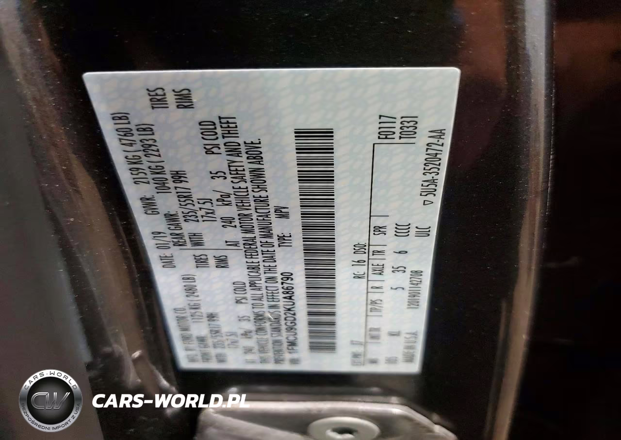 2019 Ford Escape Se VIN:1FMCU9GD2KUA86790 - 13