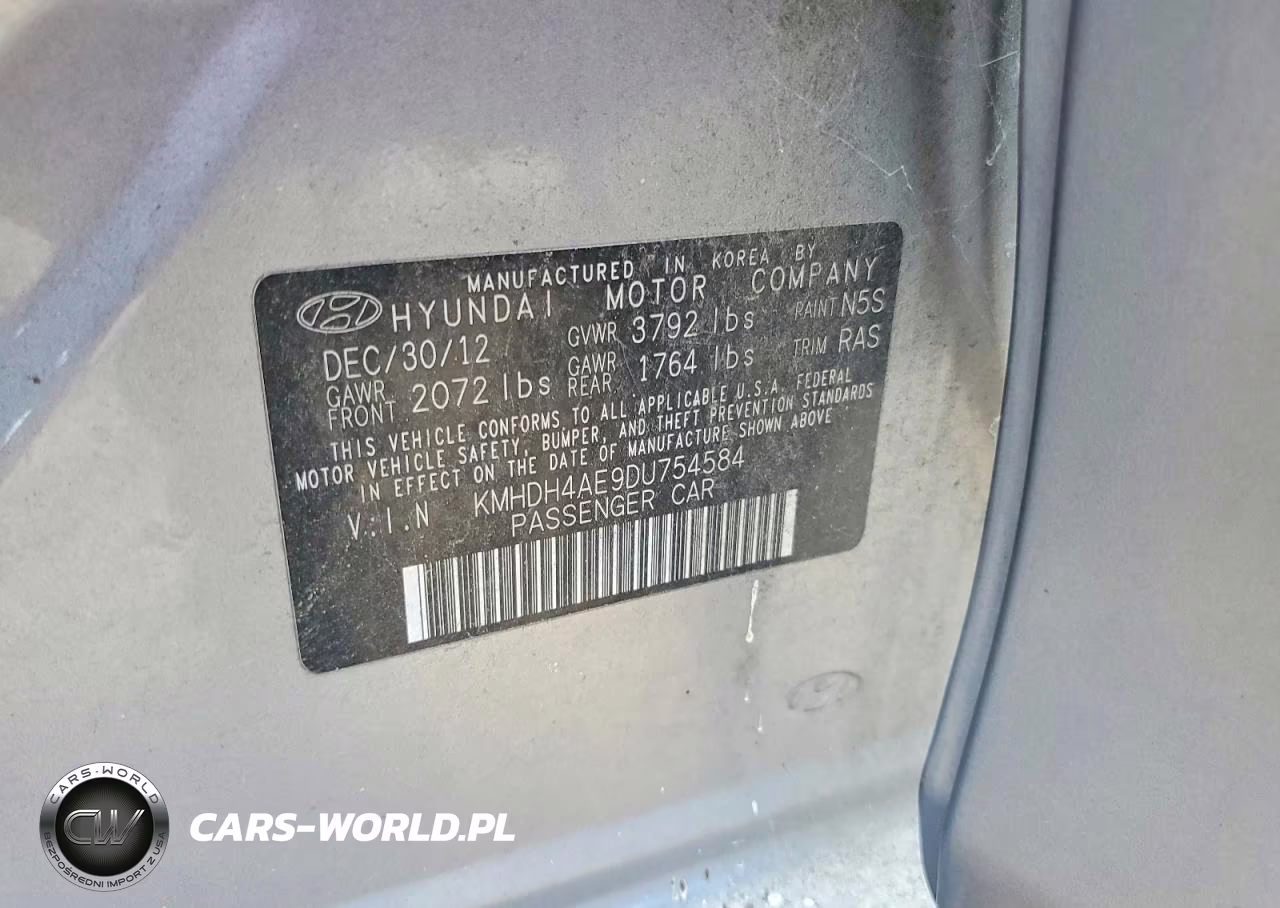 2013 Hyundai Elantra Gls VIN:KMHDH4AE9DU754584 - 12