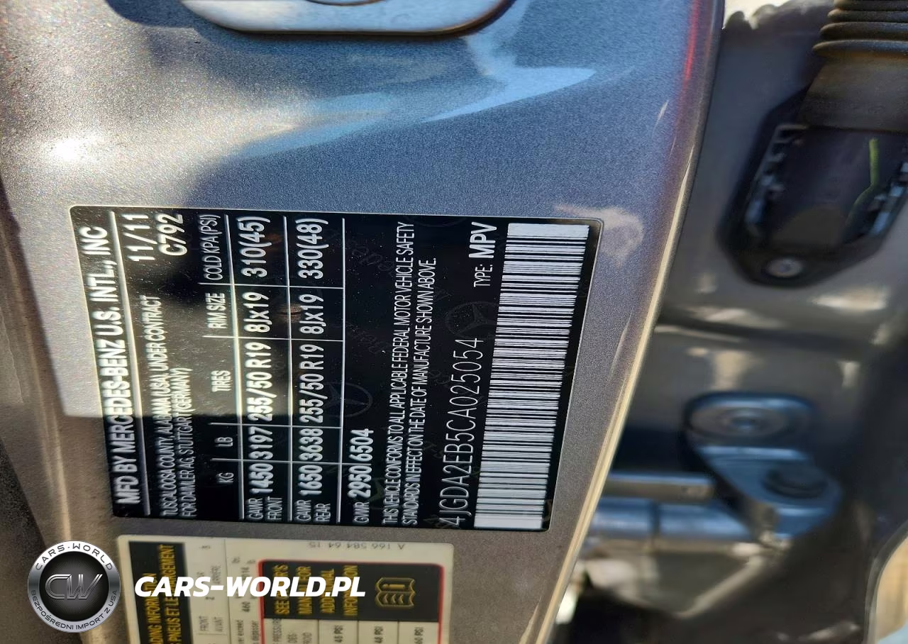 2012 Mercedes-Benz Ml 350 Bluetec VIN:4JGDA2EB5CA025054 - 13